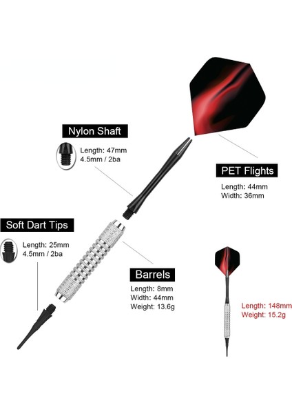 12PCS2 Tarzı Dart Seti Çoklu Stiller Dart Uçuşları Profesyonel Dart Elektronik Dart Tahtası Aksesuarları Için Yumuşak Plastik Uçlar Seti (Yurt Dışından)