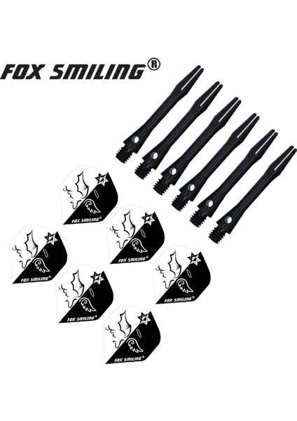 Black2 Stilini Ayarla Fox Gülen Alüminyum Dart Milleri ve Dart Uçuşları Seti Dardos Tüy Yaprakları Dart Tahtası Oyunları Için Dart Aksesuarları Seti (Yurt Dışından)