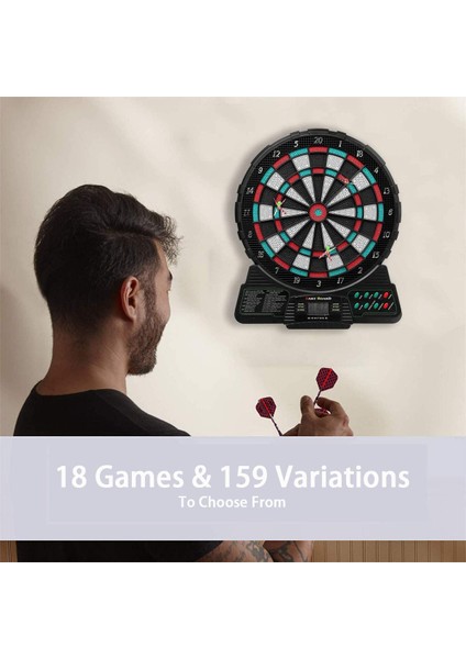 D Tipi 45CM Stili Elektronik Dart Tahtası Dart Oyun Seti Otomatik Puanlama Dart Plaka Tahtası Ses Istemi Ofis Aile Oyuncakları 8 Oyun Varyasyonları (Yurt Dışından) indirimleri