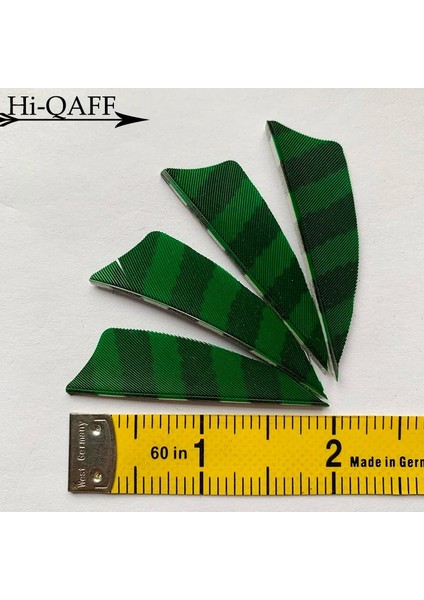 Yeşil Stil Hi-Q 2 Inç Doğal Hindi Tüyleri Kalkan Kesim Okçuluk Fletches 2'' Tüy Ok Fletching-Çizgili (Yurt Dışından)