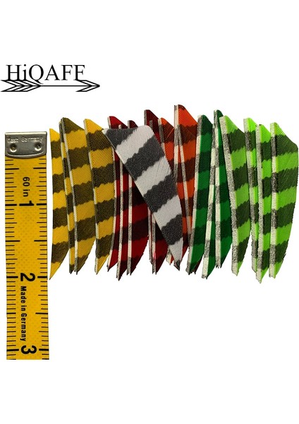 Yeşil Stil Hi-Q 2 Inç Doğal Hindi Tüyleri Kalkan Kesim Okçuluk Fletches 2'' Tüy Ok Fletching-Çizgili (Yurt Dışından) modelleri