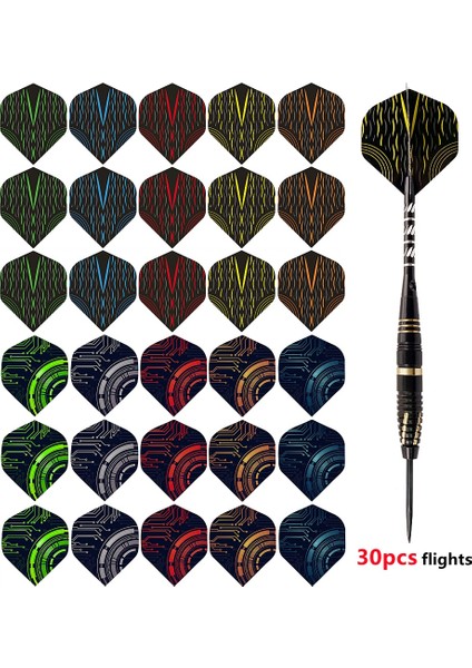 30 Adet Set2 Tarzı Goodarts Profesyonel Dart Tahtası Oyunu Çoklu Stiller Renkli Pet Dart Uçuşları Dart Aksesuarları (Yurt Dışından)