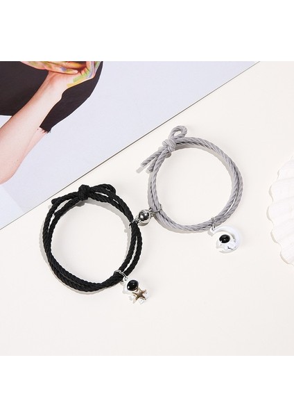 No.11 Stili Ay Robotlar Kolye ile Karikatür Manyetik Çift Bilezikler Sevimli Karşılıklı Cazip Dostluk Halat Arkadaşlar Için Hediyeler ASD88 (Yurt Dışından)