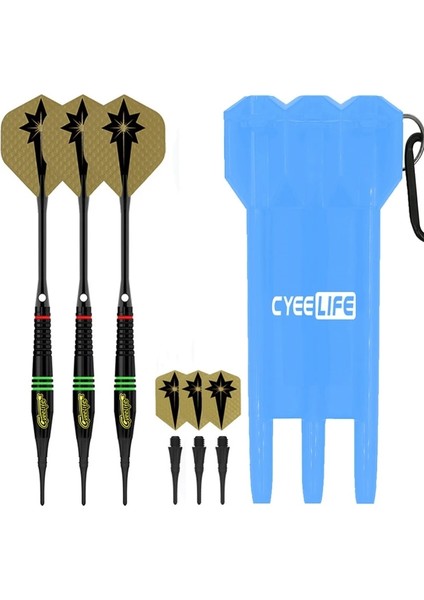 Kırmızı Stil Cyeelife Profesyonel Elektronik Yumuşak Uçlu Dart 18G Dart Alüminyum Alaşımlı Şaft Altın ile (Yurt Dışından)