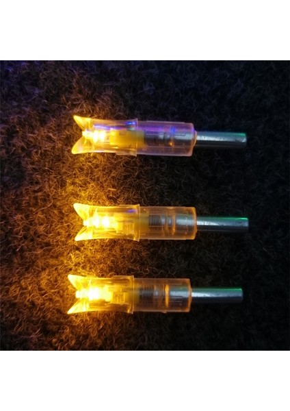 6 Adet Sarı Stil Okçuluk Otomatik Olarak Arbalet Ok Işıklı Nocks LED Ok Kuyrukları Id Arrow Için Avcılık (Yurt Dışından)