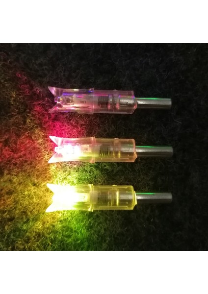 6 Adet Sarı Stil Okçuluk Otomatik Olarak Arbalet Ok Işıklı Nocks LED Ok Kuyrukları Id Arrow Için Avcılık (Yurt Dışından)
