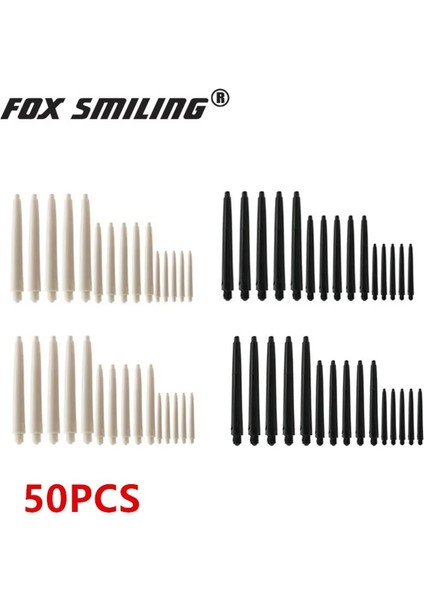 Siyah 48MM 50 Adet Stil Fox Gülen Ba mm Naylon Dart Milleri Siyah Beyaz Dart Aksesuarları (Yurt Dışından)