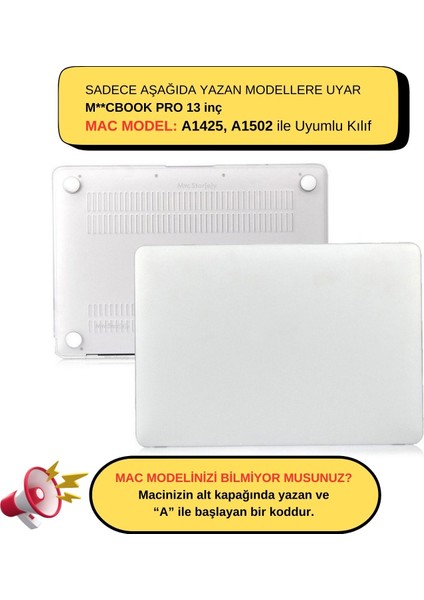 Macbook Pro Kılıf 13 inç Mat Kılıf (Eski HDMI'lı Model 2012-2015) A1425 A1502 ile Uyumlu
