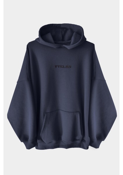 Antrasit Kalın Içi Polarlı Oversize Kapüşonlu Hoodie Sweatshirt