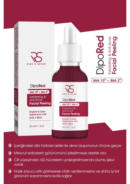 Rise & Shine Exfoliating Facial Red Peeling Serum - 30 ml fiyatları