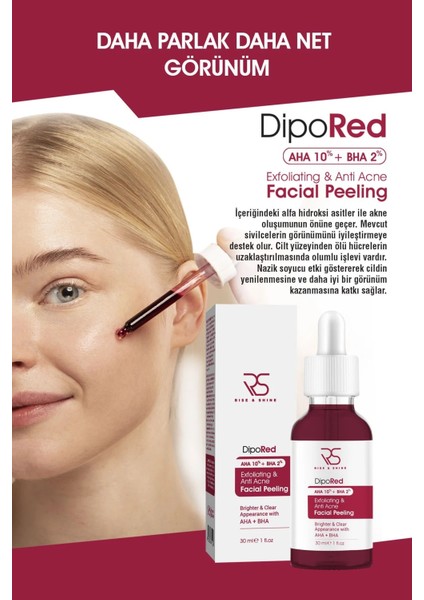 Rise & Shine Exfoliating Facial Red Peeling Serum - 30 ml modelleri