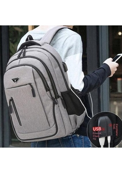 Büyük Kapasiteli Işletme Bilgisayarı Sırt Erkek Sırt Gündelik Şarj Edilebilir USB Ortaokul Öğrencisi Sırt Okul Çantası (Yurt Dışından) fiyatları