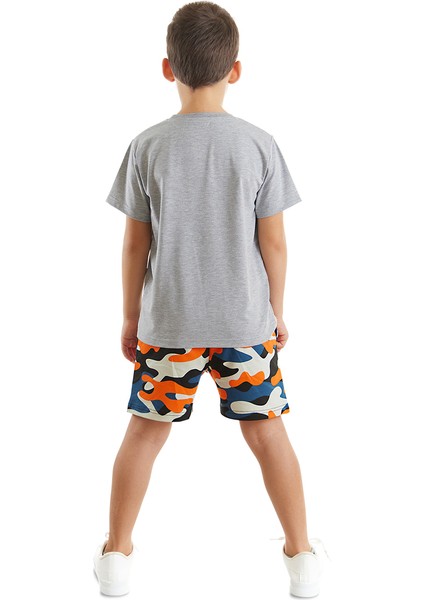 Uçak Erkek Çocuk T-Shirt Kamuflaj Şort Takım