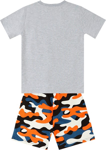 Uçak Erkek Çocuk T-Shirt Kamuflaj Şort Takım