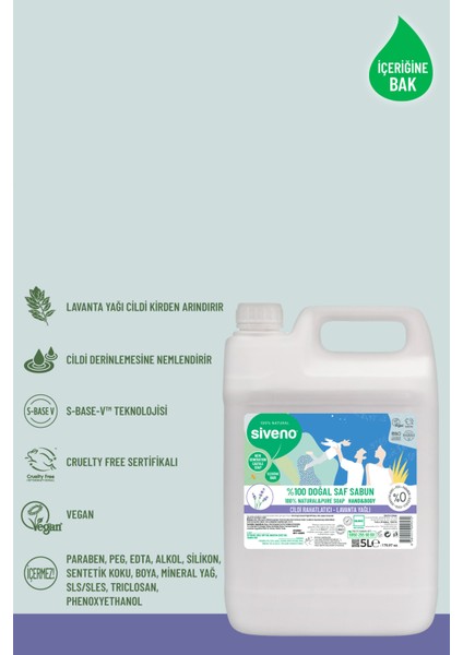 %100 Doğal Sıvı Kastil Sabun Lavanta Yağlı Cildi Rahatlatıcı Nemlendirici Bitkisel Vegan 5000 ml indirimleri