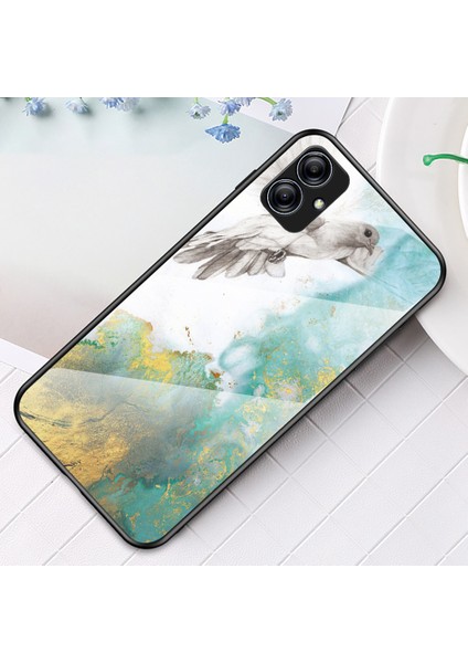 Samsung Galaxy A04E Için 4G/F04 4G/M04 4g Mermer Desen Baskı Temperli Cam Koruyucu Telefon Geri Kapak Pc+Tpu Telefon Kılıf Boşluklu Güvercin Mermeri (Yurt Dışından) fiyatları