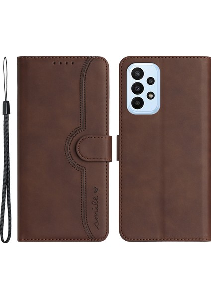 Samsung Galaxy A33 5g Çizelge Anti-Çizelge Cüzdanı Pu Deri Baskılı Desen Kapak Telefon Standı Case-Coffee Için YX003 (Yurt Dışından)