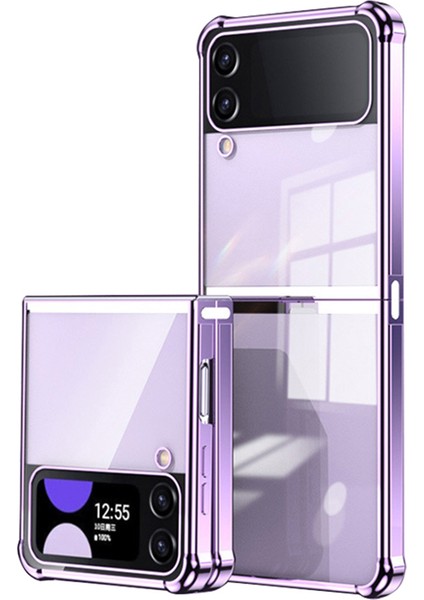 Samsung Galaxy Z Flip3 Için 5g Kıkırdak Dört Köşe Damla Geçirmez Kapak Elektrapan Tpu Temiz Telefon Vaka Işığı Mor Mor (Yurt Dışından)