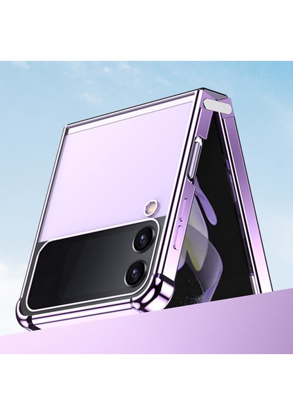 Samsung Galaxy Z Flip3 Için 5g Kıkırdak Dört Köşe Damla Geçirmez Kapak Elektrapan Tpu Temiz Telefon Vaka Işığı Mor Mor (Yurt Dışından)