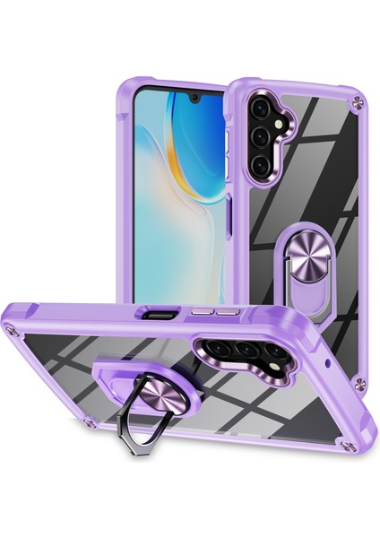 Samsung Galaxy A14 5g Elektroklokal Koruyucu Arka Kılıf Pc+Tpu Metal Ring Kickstand-Morple ile Şok Geçirmez Kapak (Yurt Dışından)
