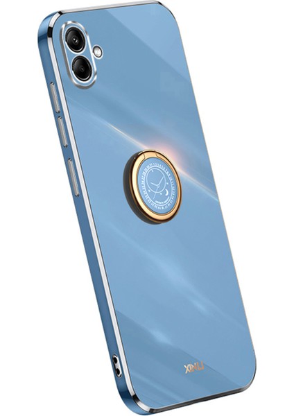 Samsung Galaxy A04 4g (164.4 x 76.3 x 9.1 Mm) Için Xinli Akıllı Telefon Kılıfı, Elektrografi Altın Kenar-Mavi ile Anti-Fall Tpu Telefon Kasası Kickstand (Yurt Dışından)