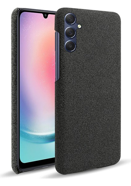 Samsung Galaxy A24 4g/5g Cep Telefonu Kılıfı Kumaş+Sert Pc Şok Geçirmez Slip Slip Fone Cover-Black (Yurt Dışından)