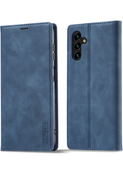 Samsung Galaxy A24 4g Mikrofiber Deri Flip Kılıf Cüzdan Stand Telefon Kapak Mavisi (Yurt Dışından)