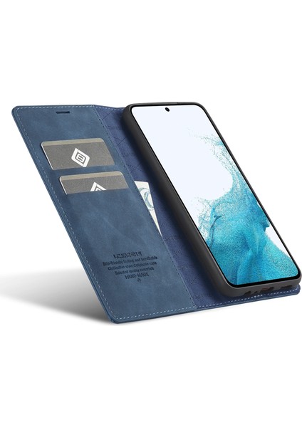 Samsung Galaxy A24 4g Mikrofiber Deri Flip Kılıf Cüzdan Stand Telefon Kapak Mavisi (Yurt Dışından)
