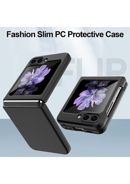 Samsung Galaxy Z Flip5 5g Ultra Ince Sert Pc Telefon Kılıfı Ka Koruyucu Kapak-Beyaz (Yurt Dışından)