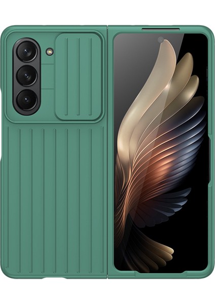 Samsung Galaxy Z Fold5 5g Sert Pc Telefon Kılıfı Slayt Kameralı Kamera Koruyucu Yeşil (Yurt Dışından)