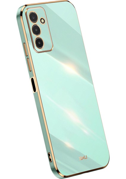 Samsung Galaxy Için Xinli F13 4g Elektrokaplatma Altın Kenar Tpu Koruyucu Kapak Düşüş Geçirmez Telefon Vaka-Insan (Yurt Dışından)