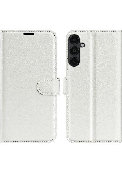 Samsung Galaxy M14 5g Litchi Doku Cüzdan Kapak Standı Telefon Kılıfı Beyaz (Yurt Dışından)