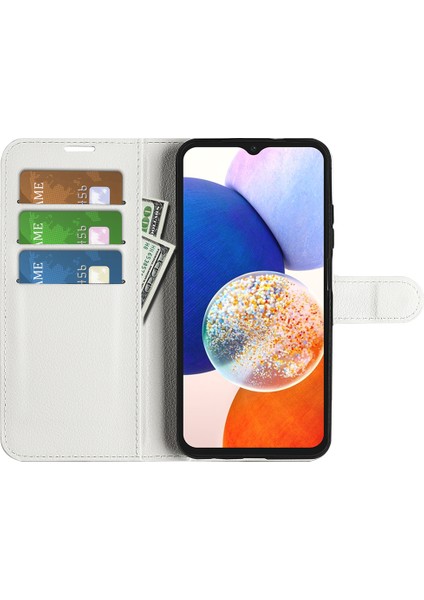 Samsung Galaxy M14 5g Litchi Doku Cüzdan Kapak Standı Telefon Kılıfı Beyaz (Yurt Dışından) fiyatları