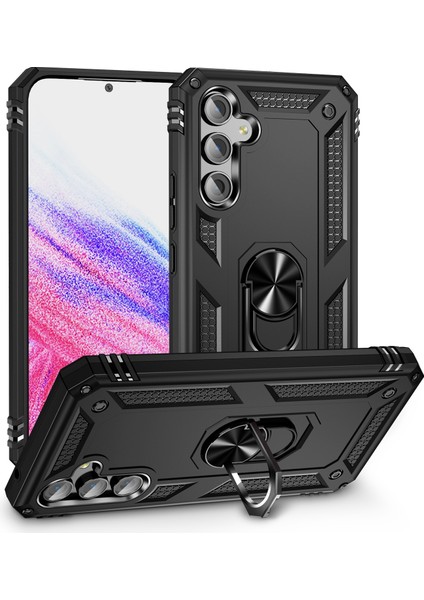 Samsung Galaxy A54 5g Şok Geçirmez Telefon Kasası Askeri Sınıfı Telefon Geri Kapağı ile Ring Kickstand-Black (Yurt Dışından)