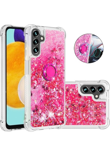 Samsung Galaxy A54 Için 5g 5g Telefon Kasası Arka Kapak Sıvı Quicksand ve Tpu Telefon Kılıfı Ring Kickstand-Pink/hearts (Yurt Dışından) fiyatları