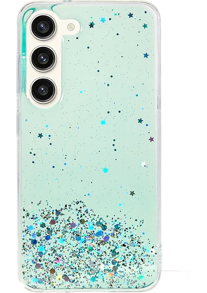 Samsung Galaxy S23 Için Yıldızlı Sky Sparkle Epoksi Yumuşak Tpu Telefon Kılıfı Koruyucu Arka Kapak Yeşili (Yurt Dışından)
