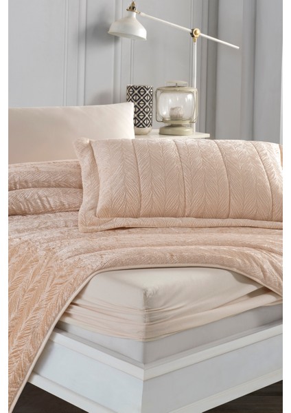 Velvet Kadife Comfort Set Modern Uyku Seti Tek Kişilik Cappuccino 2 Parça