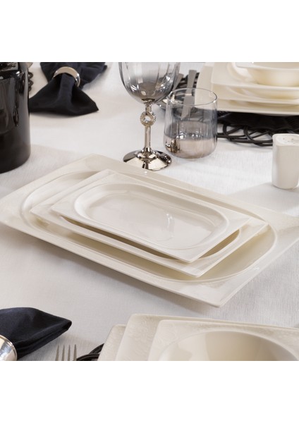 Glamor Sense Yemek Takım-60 Parça-Beyaz