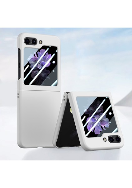 Samsung Galaxy Z Flip5 5g Pc Pc Telefon Kılıfı Küçük Ekranlı Film-Beyaz ile Cilt Touch Şok Geçirmez Kapak (Yurt Dışından) fiyatları