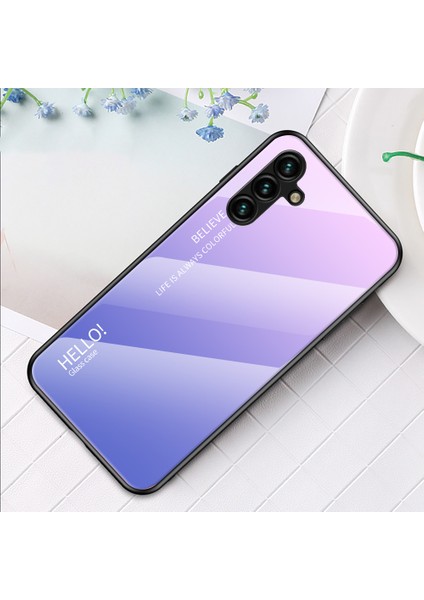 Samsung Galaxy A24 Için 4g Gradyan Renk Geri Slim Kılıf Pc+Tpu+Temperli Cam Telefon Kapak Sınıflandırıcı Pembe Mor (Yurt Dışından) fiyatları