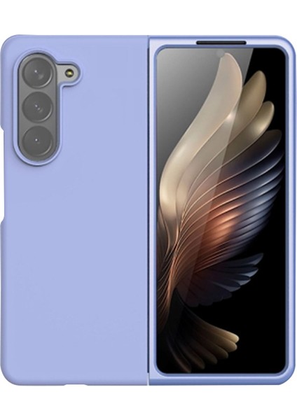 Samsung Galaxy Z For For For Folm5 5g Sıvı Silikon Anti-Dalgalı Telefon Kılıfı Ultra Ince Şok Geçirmez Kapak Morası (Yurt Dışından)