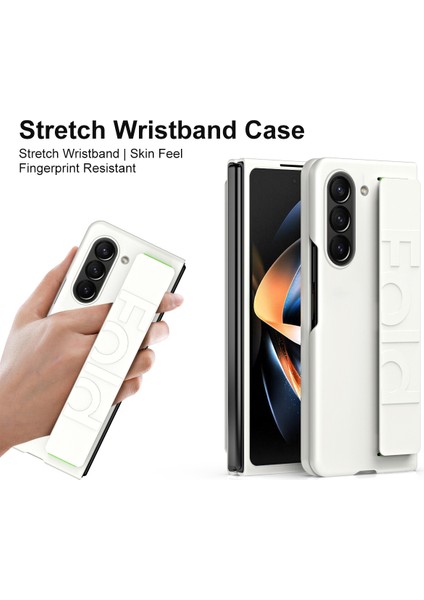 Samsung Galaxy Z Fold5 5g Için Bilek Kayışı Telefon Kılıfı, Kıvrık Anti Kalu Pc Telefon Kapak-Beyaz (Yurt Dışından)