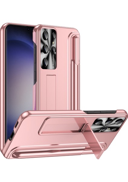 Samsung Galaxy S23 Ultra Kickstand Pen Yuvası Tasarım Pc Pc Arka Kapak Şok Geçirmez Telefon Kılıfı (Yurt Dışından)