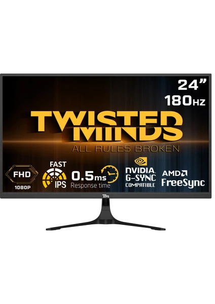 Twısted Mınds 23,8" TM24FHD180IPS Fhd 180HZ 0,5ms HDMI Dp HDR10 Fast IPS Çerçevesiz Gamıng Monitör