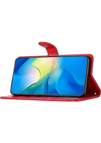 Samsung Galaxy A53 5g Stand Fonksiyon Telefon Kapağı Dikiş Hattı Rhombus Pu Deri Cüzdan Kasa-Kırmızı (Yurt Dışından)