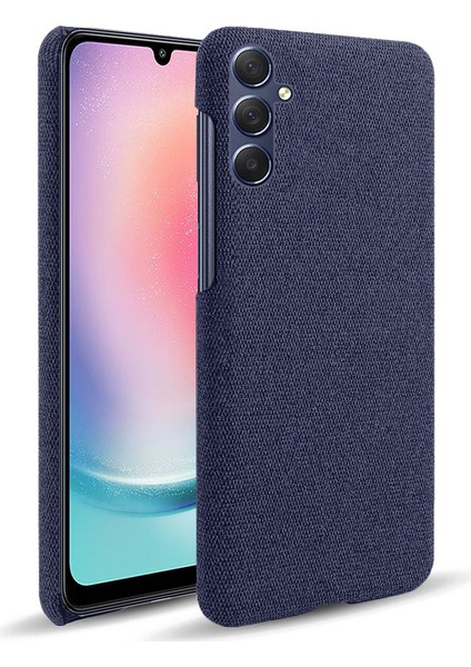 Samsung Galaxy A24 4g/5g Cep Telefonu Kılıfı Kumaş+Sert Pc Şok Geçirmez Slip Slip Slip Fone Cover-Blue (Yurt Dışından)
