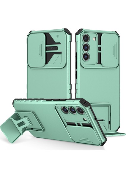 Samsung Galaxy S22+ 5g Slayt Lens Kalkanı Anti-Fall Kapak Kickstand Pc+ Tpu Telefon Vaka Baby Blue (Yurt Dışından)