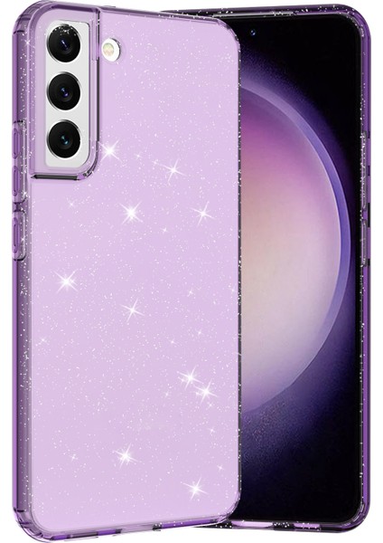 Samsung Galaxy S23 Için+ Cep Telefonu Kapağı Kalınlaştırılmış Glitter Powder Clear Tpu Telefon Kılıfı Korumalı Mor (Yurt Dışından)