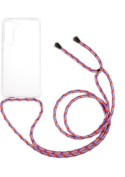 Samsung Galaxy S23 Için Temiz Telefon Kılıfı, Kaymaz Tpu Tampon+Akrilik Arka Telefon Kapağı Lanyard-Multi-Renkli (Yurt Dışından)