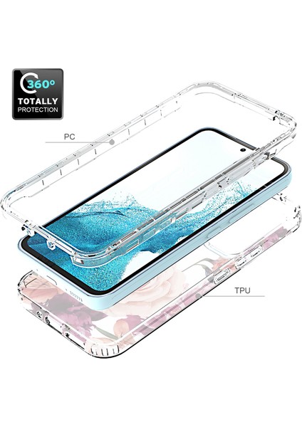 Samsung Galaxy A54 5g Pc Frame+Tpu Şeffaf Kılıf Desen Baskı Damla Geçirmez Kapak-Moral Çiçek (Yurt Dışından) fiyatları